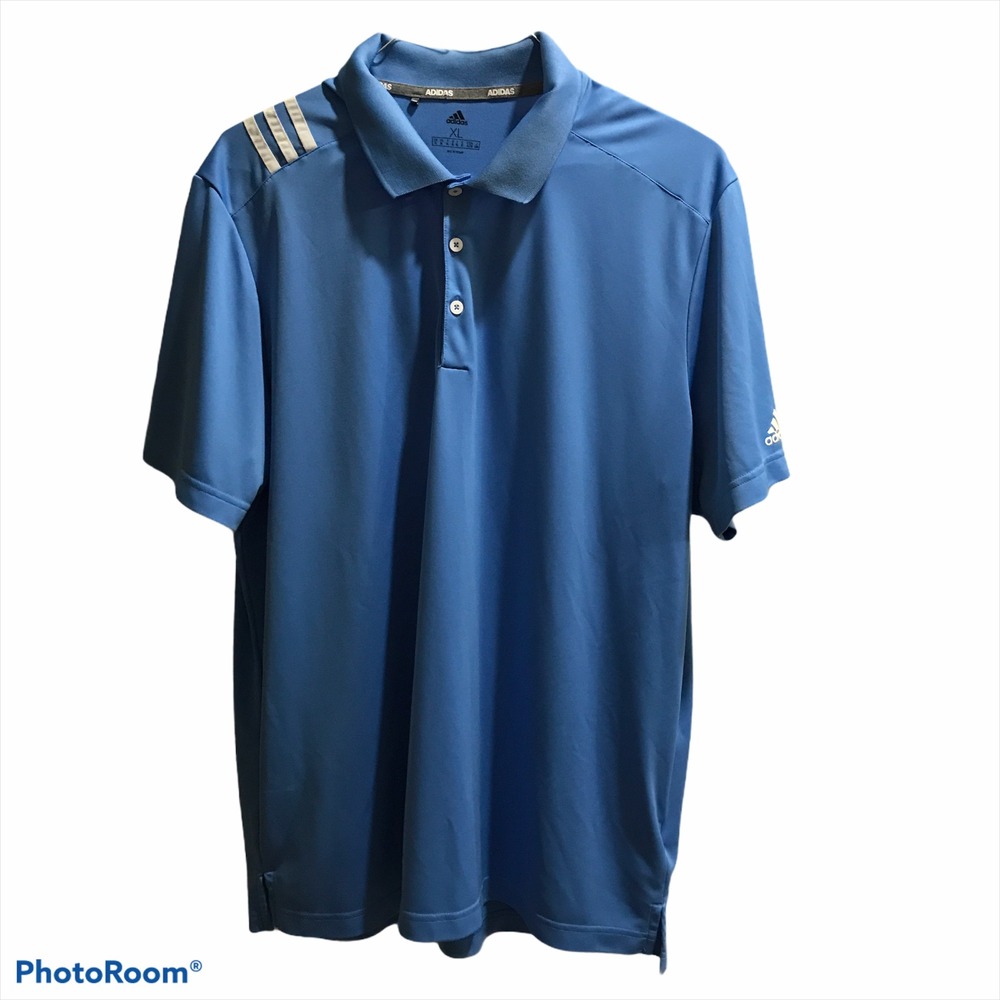 ADIDAS GOLF POLO SHIRT -XL- BLUE - POLY STRETCH SOFT SMOOTH Golf Activewear